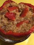 California Farm Red Lentil Stuffed Baked Bell Pepper