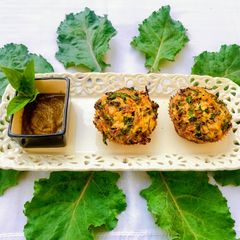 A picture of Kale Noodle Quiche Cups.