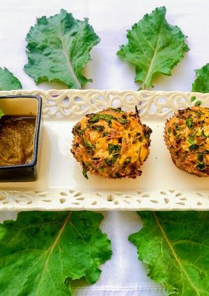 A picture of Kale Noodle Quiche Cups.