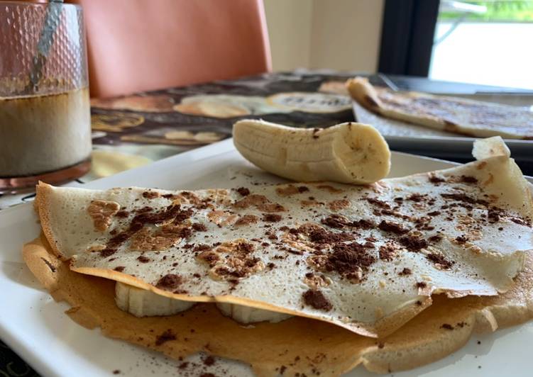 Tortita/Crepe de plátano y chocolate🍫☕️🍌
