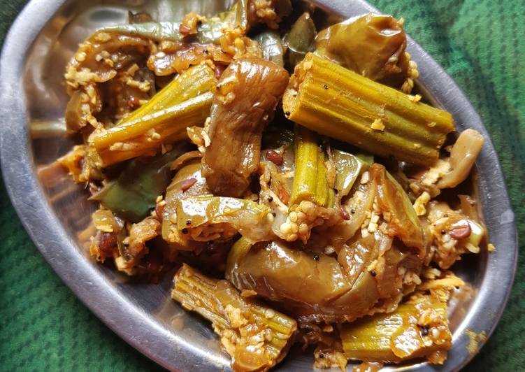 Easiest Way to Prepare Any-night-of-the-week Brinjal Drumstick Stir fry