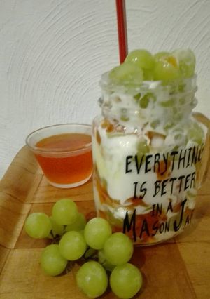 Una foto de Lunch/almuerzo ligero en mason jar (tarro con tapa)