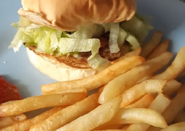 Resep Mudah Burger ayam blender praktis Lezat Mantap