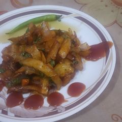 Honey chilli potato A picture of Honey chilli potato.
