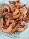 Grilled shrimp with lemon butter garlic sauce