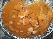 Una foto de rape patatas almejas