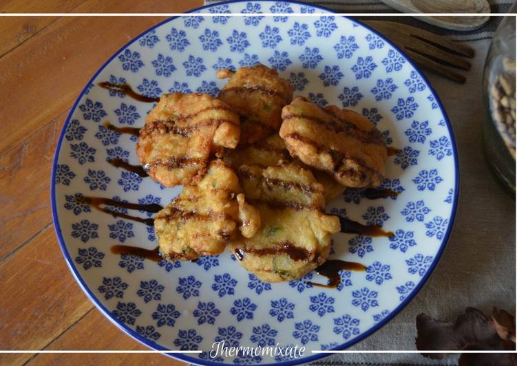 Tortillitas de bacalao con miel de caña con Thermomix