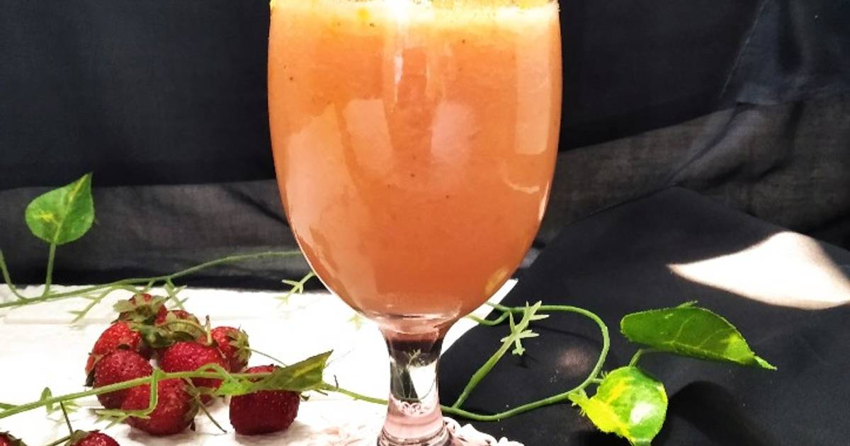 Resep *Jus Melon Kuning Strawberry Yakult* oleh ati dewanthi Cookpad