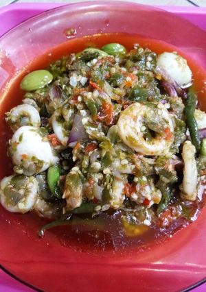 Foto resep Cumi pete telur puyuh sambal lado hijau