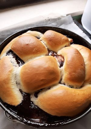 Csokis-málnás fonott recept fotója
