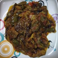 A picture of Brinjal tomato stir fry.