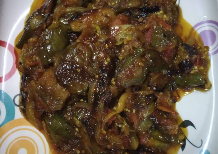 Brinjal tomato stir fry