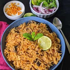 A picture of Mushroom Biryani.
