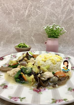 Foto resep Nasi Ayam Ca Jamur