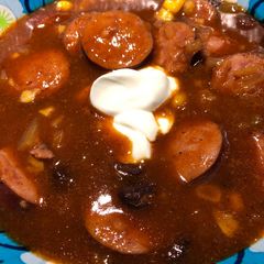 A picture of Lazy Kielbasa Taco Soup.