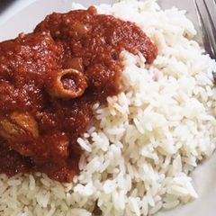A picture of Sunday Rice and stew.