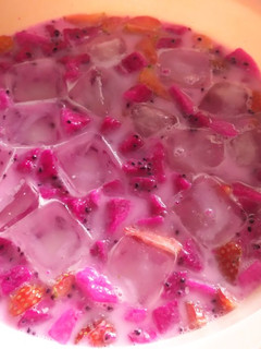 Foto resep Es buah naga + strawberry