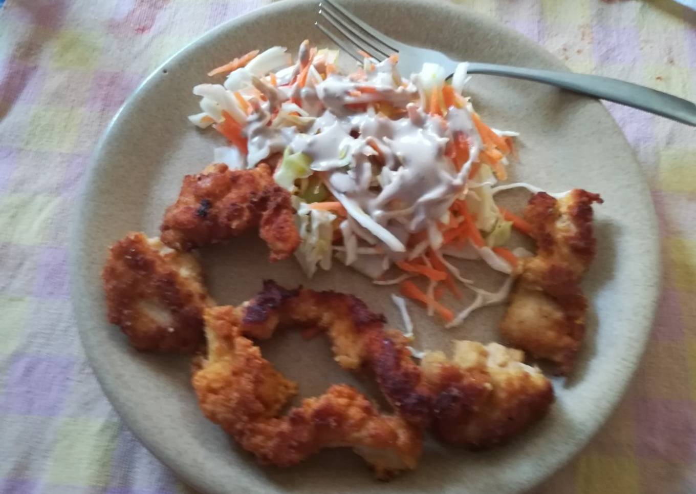 Tiritas de pollo fritas