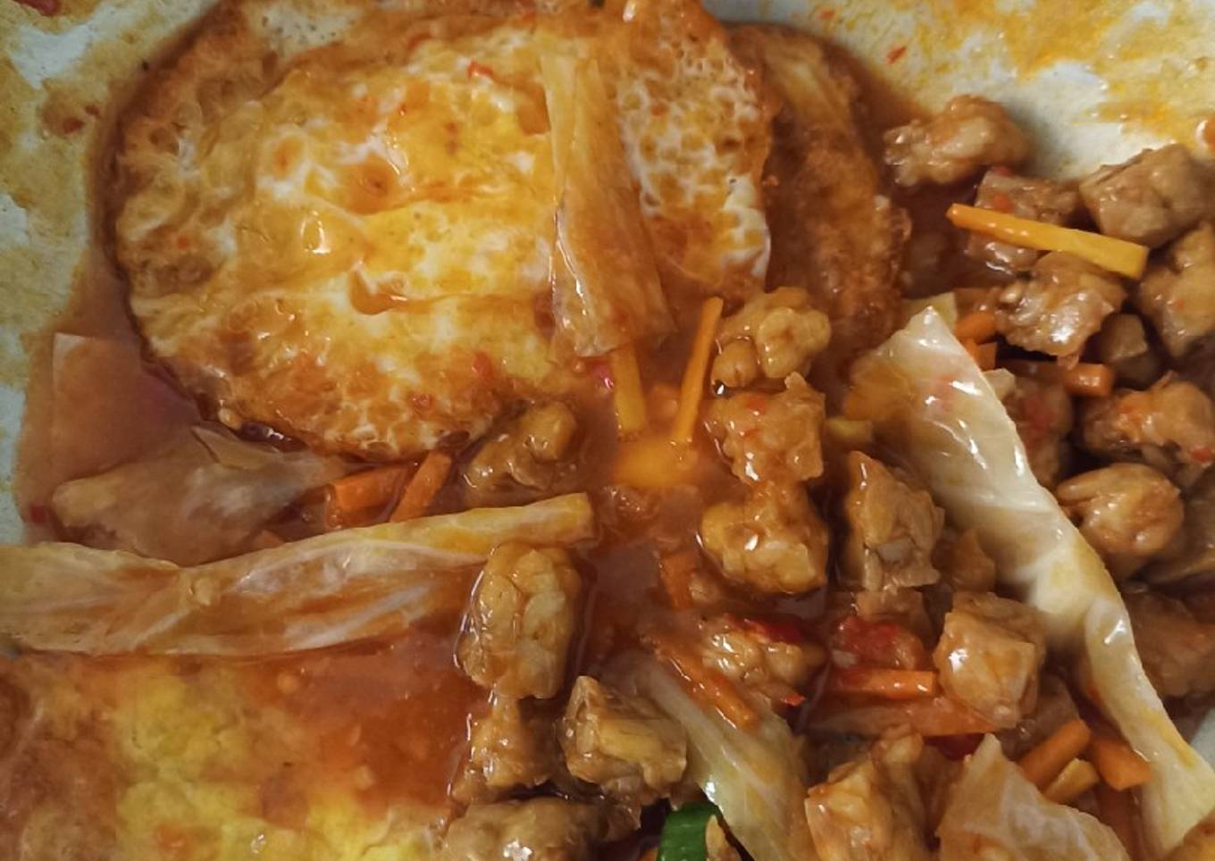 Telur Tempe Asam Manis