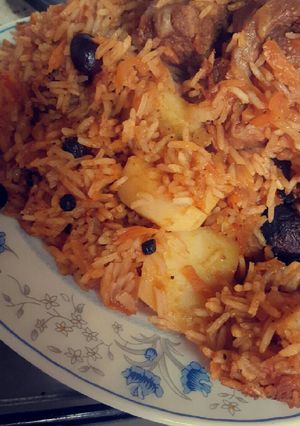 صورة لوصفة ارز بخاري بالبطاطس