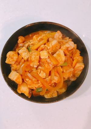 茄汁蝦仁豆腐 的食譜成品照片