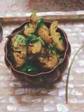 Spiny gourd dry sabzi in panch foran