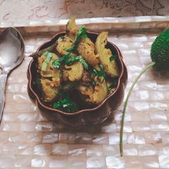 A picture of Spiny gourd dry sabzi in panch foran.