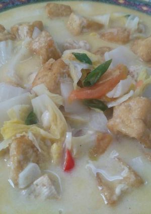 Foto resep Sawi Tahu Putih masak Santan 🍲
