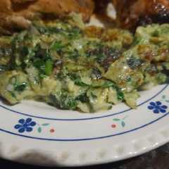 Una foto de Omelette de espinaca