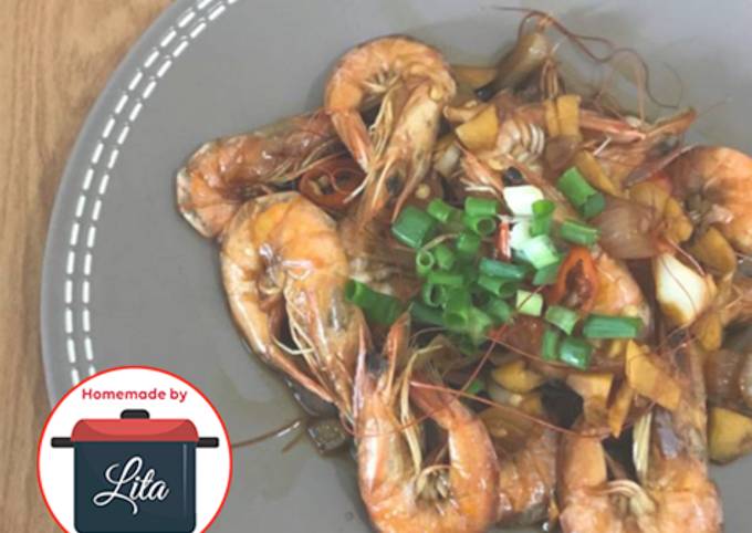 Udang masak kecap sambal sederhana mudah #homemadebylita