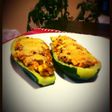 Zapallitos italianos rellenos con lentejas