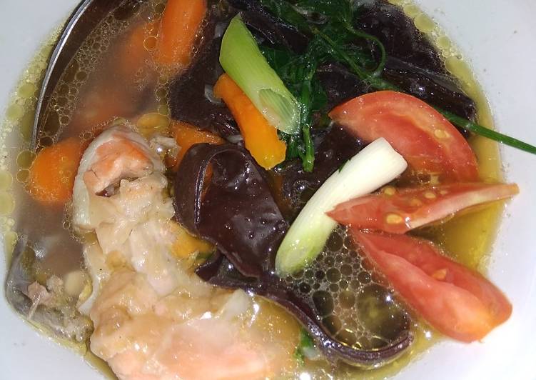 Resep Sup kepala ikan salmon Lezat