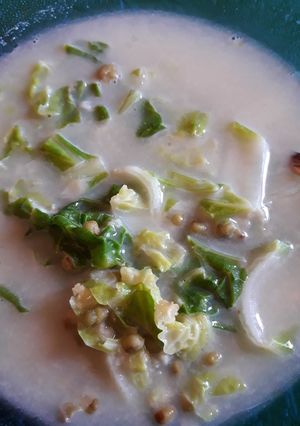 Foto resep Resep sederhana Sayur kacang ijo + sawi kuah santan