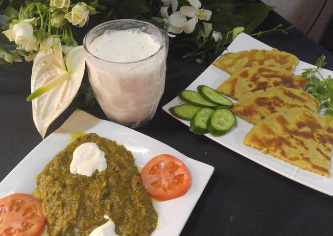 Makai Ki Roti And Sarso Ka Sag And Lassi Recipe By Naila Asif Cookpad