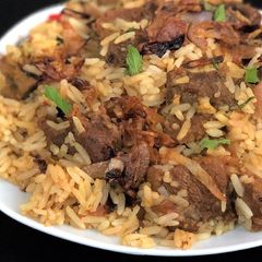 A picture of Lamb biryani.