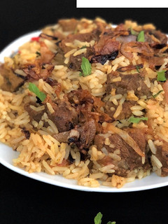 A picture of Lamb biryani.