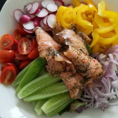 A picture of Salmon salad.