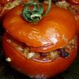 Tomates rellenos de carne al horno
