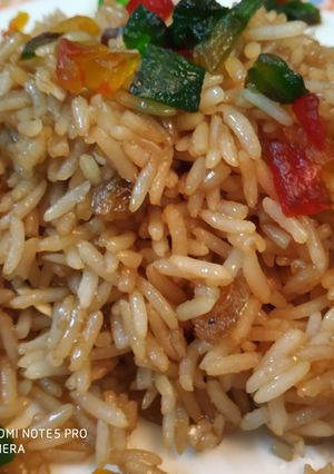 A picture of Jaggery rice.