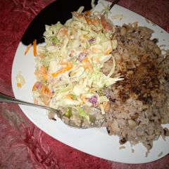 Rice and beans with coleslaw😋😋😋 A picture of Rice and beans with coleslaw😋😋😋.