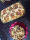Pastel de arroz integral relleno de arvejas y ricotta cremosa