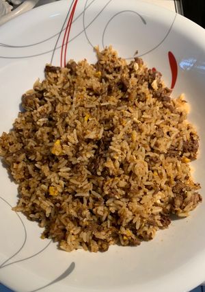 Hình của món Cơm chiên bò kiểu Thái.
