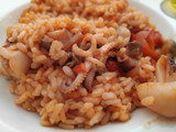 Arroz medio caldoso con calamares en Olla GM
