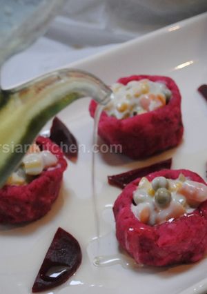 A picture of Potato-Beetroot Salad.