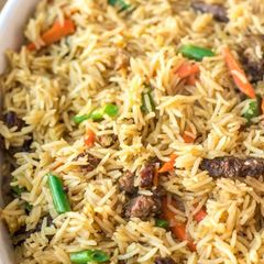 A picture of How to prepare beef rice.