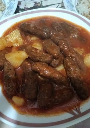 صورة لوصفة كفتة الارز بالصلصة