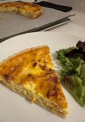 A picture of Quiche Lorraine (Bacon and Gruyère Tart).