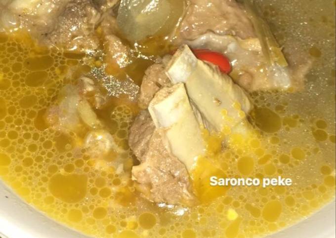 Resep Sup kuah asam manis Iga kambing (Bima : Saronco Peke) Anti Gagal