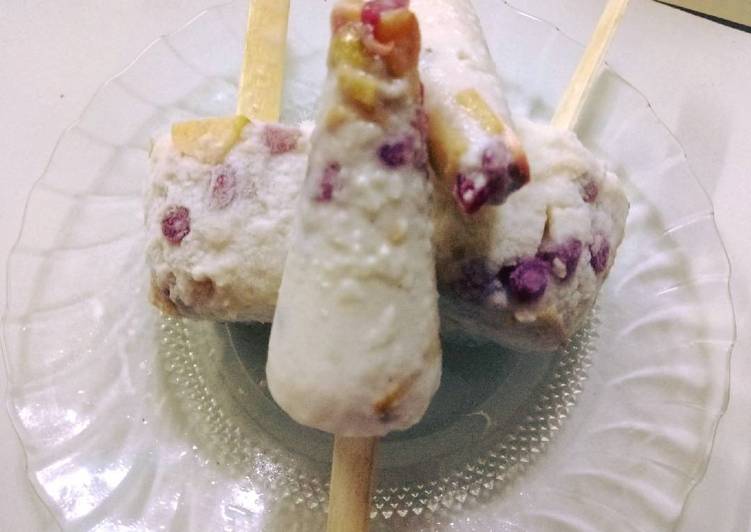 Steps to Prepare Any-night-of-the-week Pear &amp; pomegranate kulfi (Navratri vrat special)