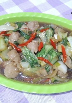 Foto resep Tumis Pokcoy Bakso -330-